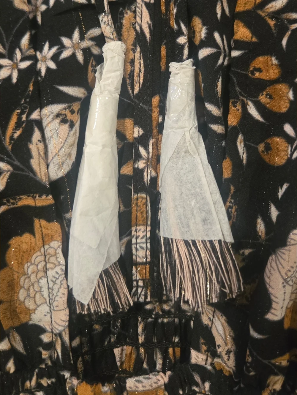 Carly Jean Boho Floral Maxi Dress in Black and Cream - Picture 13 of 15